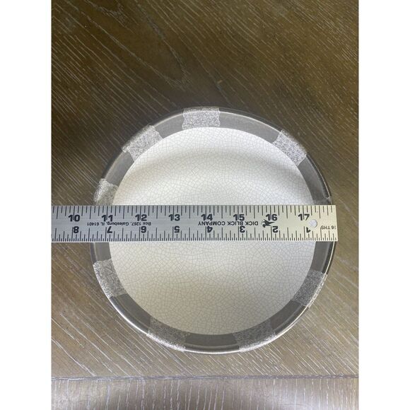 Michael Wainwright Art Pottery Ceramic Bowl Platinum Crackle Ivory Gray - Picture 11 of 15